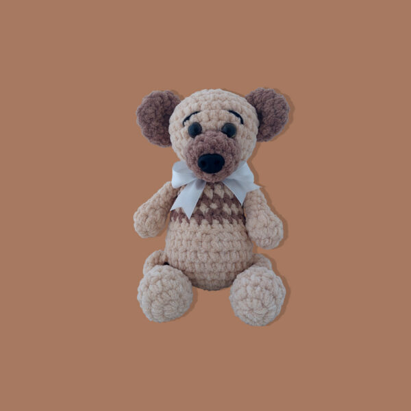 Charming Brown Teddy Bear with Elegant Ribbon Bow – Cape Town Crochet ...